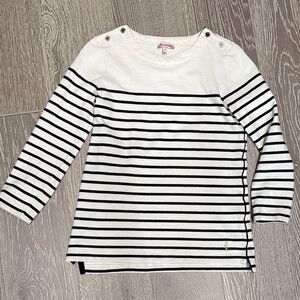Juicy Couture Black and White Striped Long Sleeve Tee